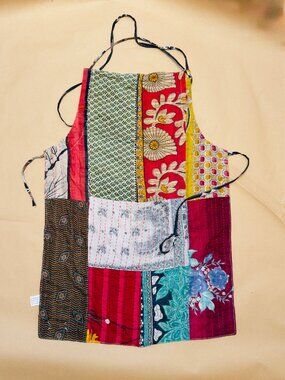 Kantha Patchwork Apron | SER*RV International | Cottagecore Artisan Cotton